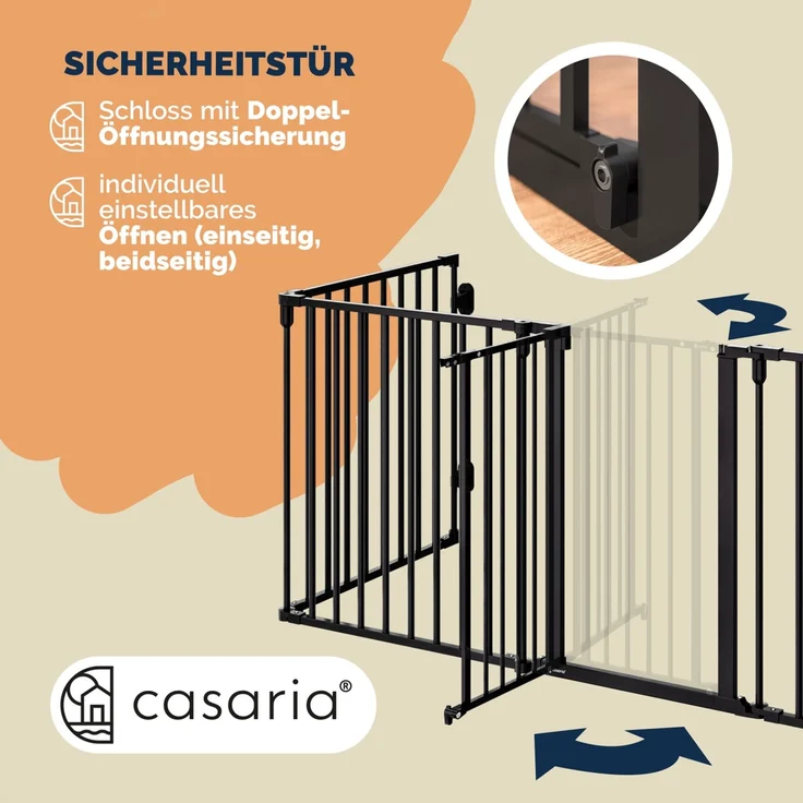 CASARIA® Kaminschutzgitter mit Sicherheitstür Schloss – Bild 7