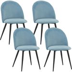 Albatros Esszimmerstühle mit Samt-Bezug 4er Set CAPO, Blau - Stilvolles Vintage Design, Eleganter Polsterstuhl am Esstisch - Küchenstuhl oder Stuhl Esszimmer mit hoher Belastbarkeit