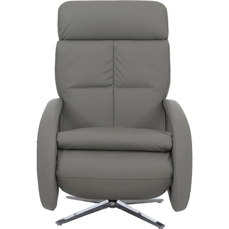 Relaxsessel HWC-L11, TV-Sessel Liegesessel, Liegefunktion drehbar, elektrisch verstellbar Voll-Leder ~ grau – Bild 7