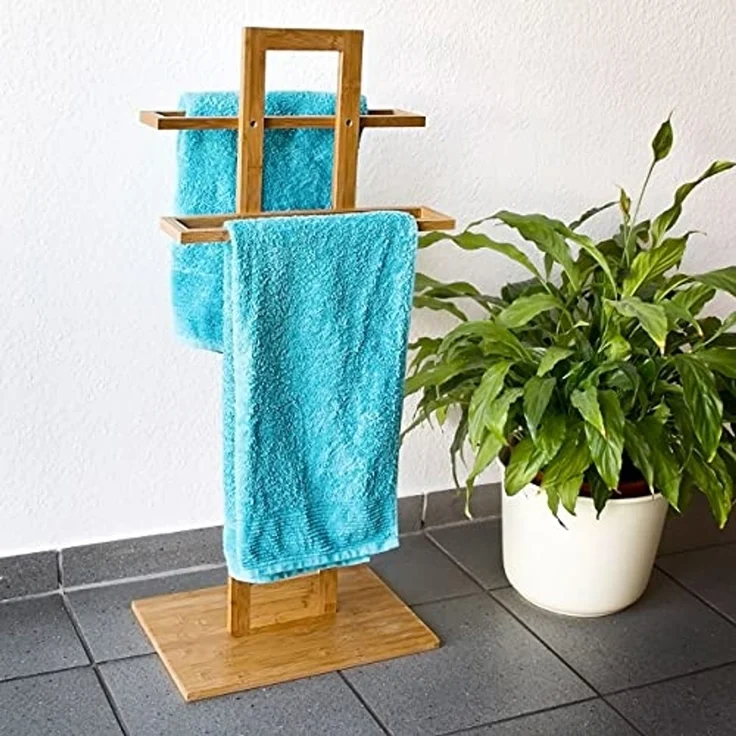 Relaxdays Handtuchständer Bambus – Bild 2