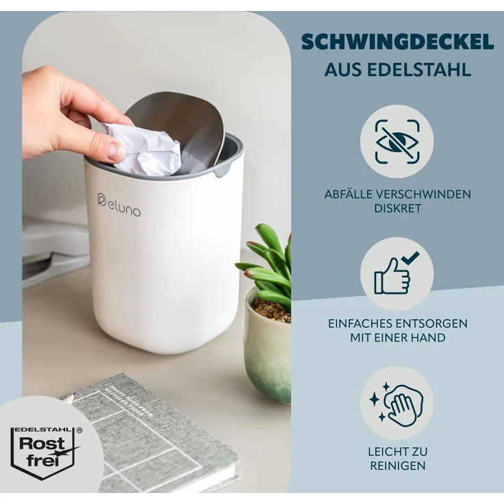 eluno Kosmetikeimer EDOLO, klein Weiß – Bild 3