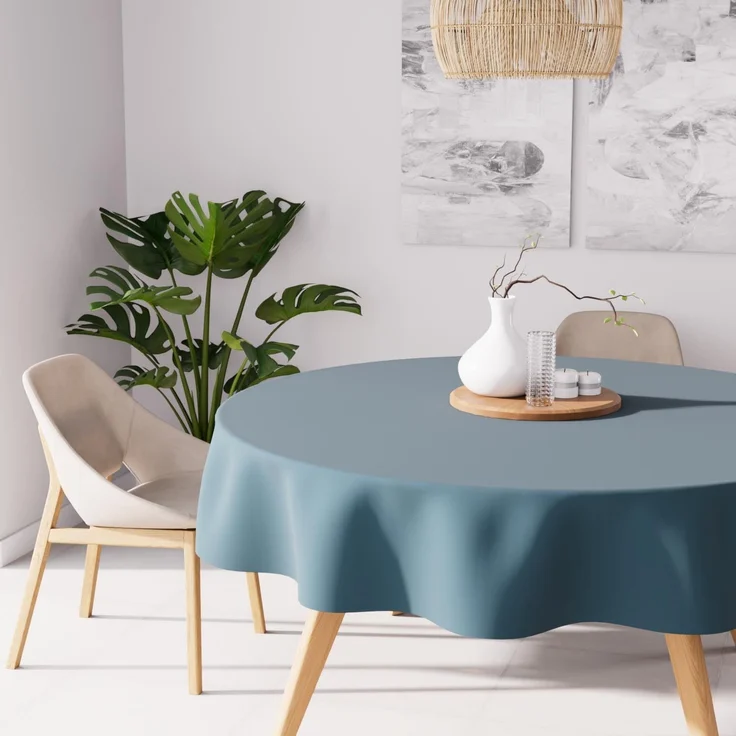 Soleil d'ocre Alix Nappe, Blau, Durchmesser 180 cm, Blaun