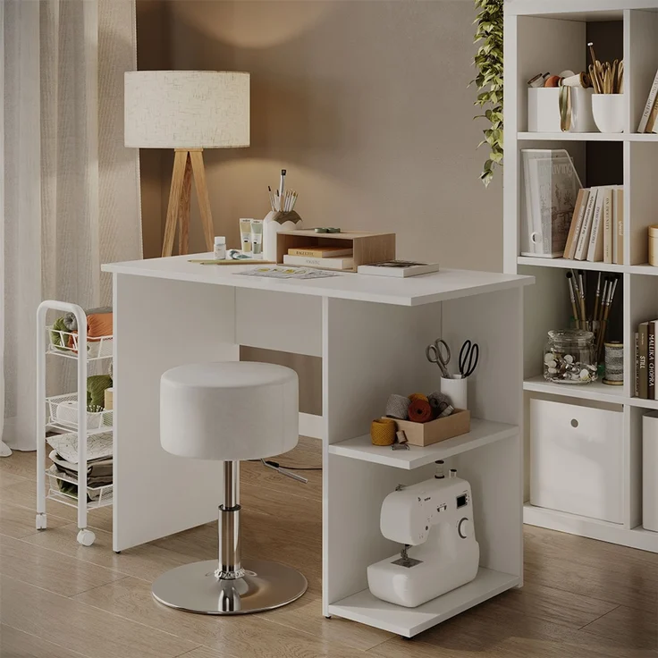 Schreibtisch Simple Weiß 100 x 50 cm Vicco – Bild 3