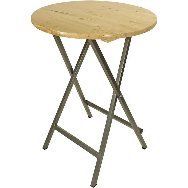 TPFGarden Party Stehtisch ZÜLPICH aus Metall + Holz (Nadelholz) 78cm klappbar