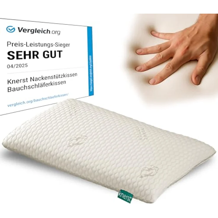 KNERST Nackenstützkissen Memory Foam Kissen, Füllung: 100% CosyPUR Gelschaum, Kopfkissen für ultimativen Komfort in jeder Schlafposition – Bild 2
