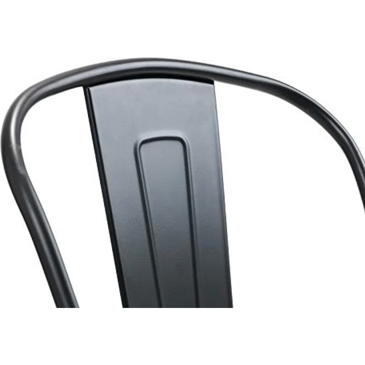 Julian Bowen 4er-Set Grafton-Metallstühle, Ulmenholz in Mokka und Schwarz – Bild 5