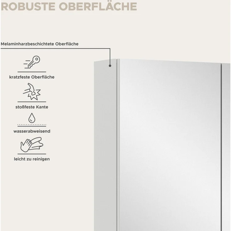 Spiegelschrank Vira III - Weiß – Bild 5
