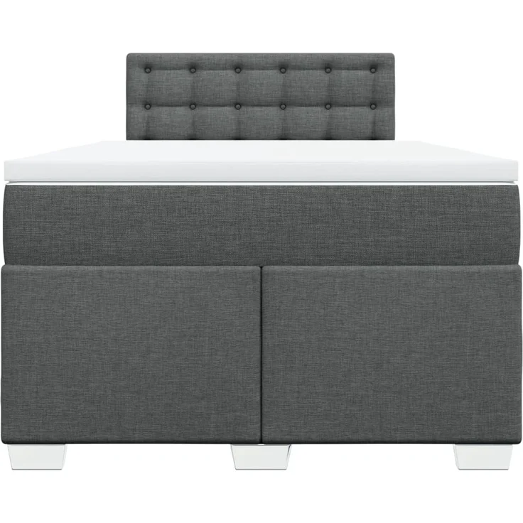 vidaXL Boxspringbett mit Matratze Dunkelgrau 120x200 cm Stoff 3285870 – Bild 4
