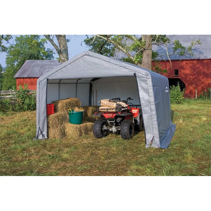 ShelterLogic Folien Weidezelt Zeltgarage | Grau |