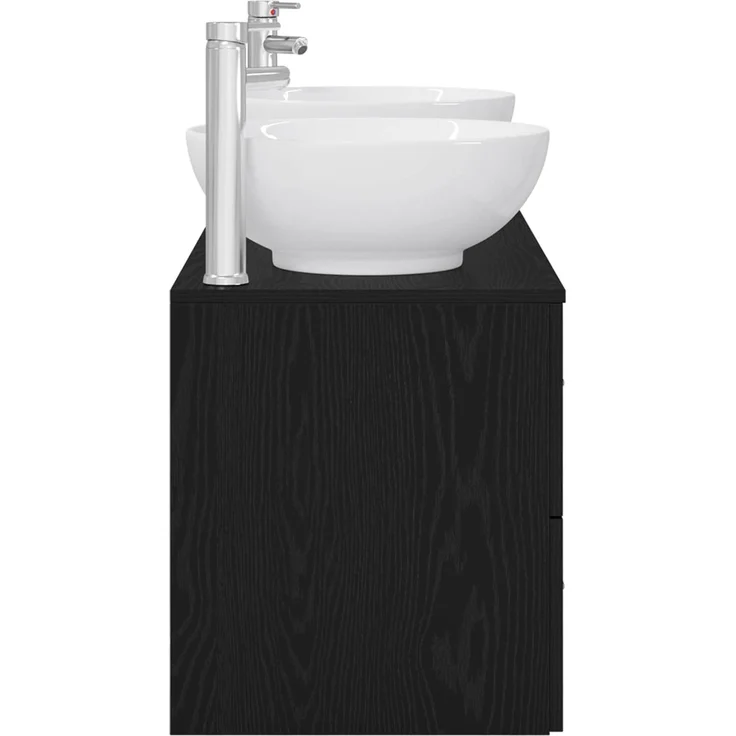 vidaXL Badezimmerschrank-Set 3 stk. Schwarz 129 x 44,5 x 80 cm 3405908 – Bild 6