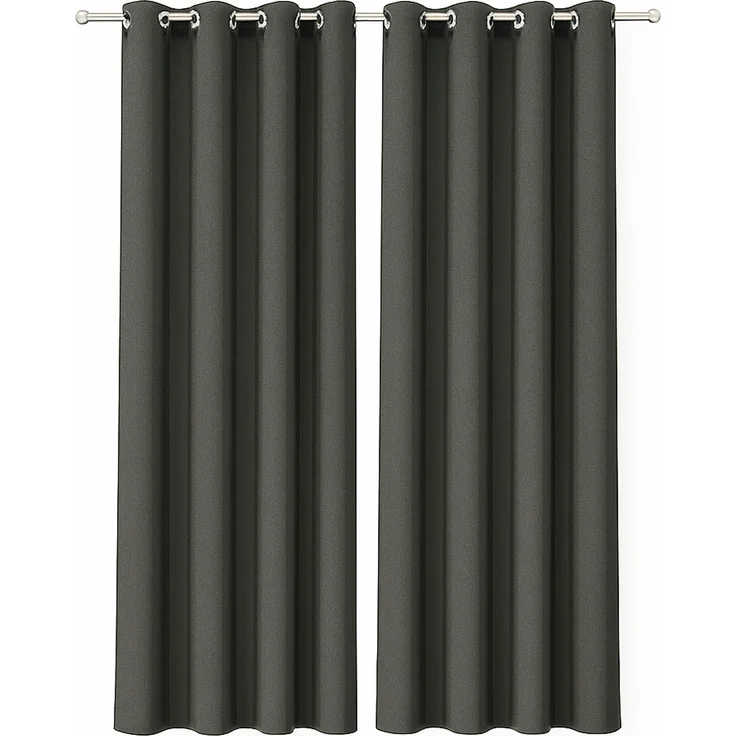 Gardine mit Ösen *** x *** cm ( Breite x Länge ) in ***, blickdichter Vorhang, Ösenvorhang in vielen Variationen 140x245 cm Anthrazit – Bild 1