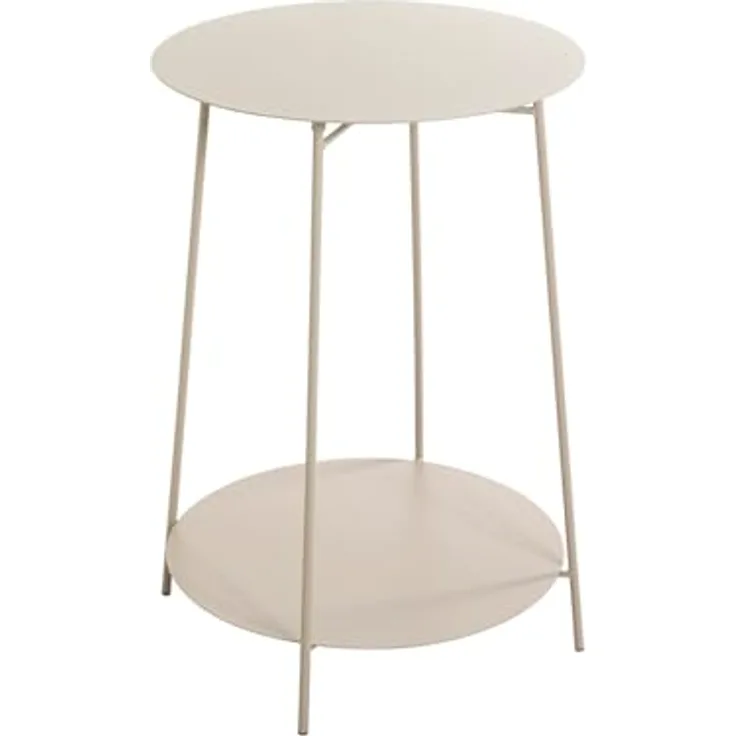 XXXL Beistelltisch, Rund, Hellgrau, Metall, 60 cm Durchmesser, für Wohnzimmer