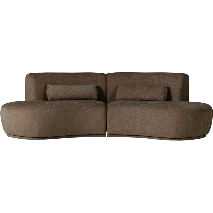 Sofa Batavier 4-Sitzer, Webstoff mit Melange-Effekt, modern halbrund, braun, großzügiges Familiensofa