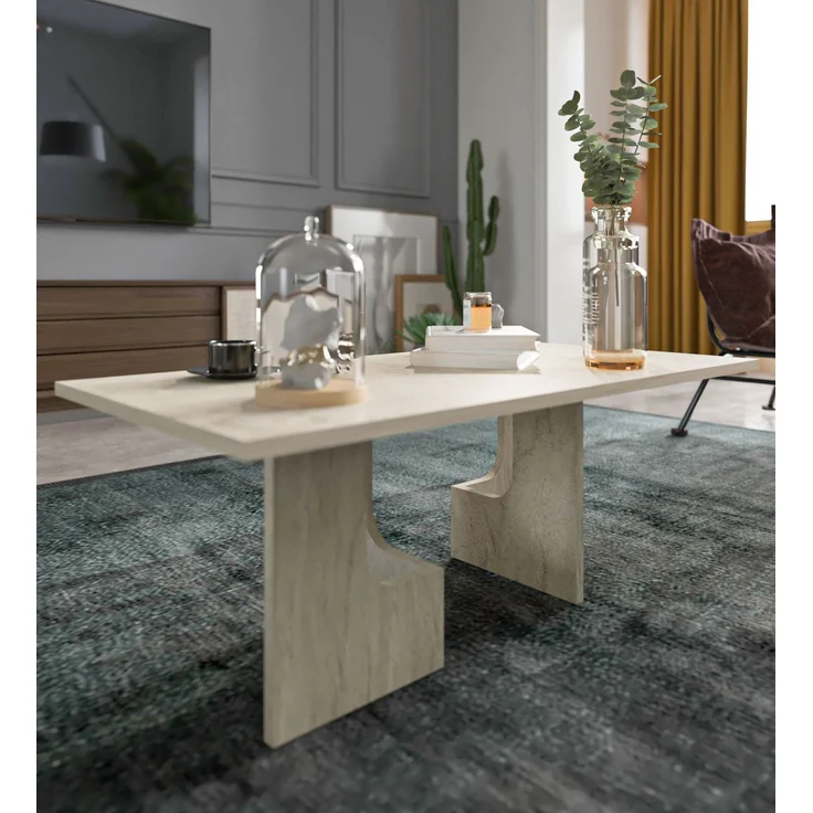 Skye Decor 'Terni - Travertine' Couchtisch, Travertin, 104 x 37 x 51,7 cm – Bild 3