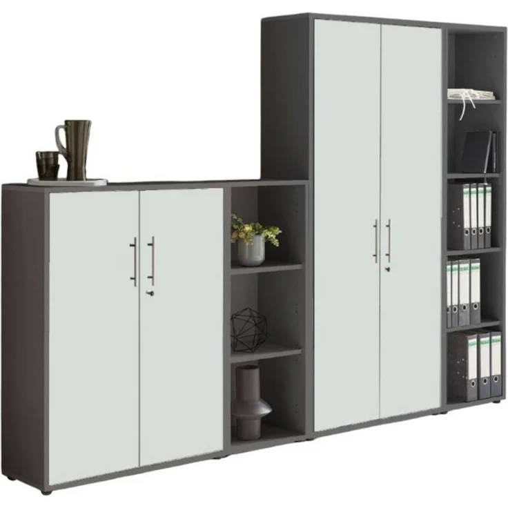 BMG Möbel Aktenschrank Office Edition 4 (Schrankwand Set, 4tlg) abschließbar, matt oder Hochglanz lackiert – Bild 1