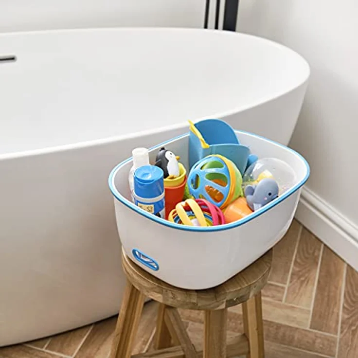 Prince Lionheart Step Stool | Tritthocker | Anti-Rutsch-Ober- und Unterseite | Leicht zu reinigen | Handgriffe | Vielseitig | Aufbewahrung | Badezimmer Booster | Handwaschbecken - Blau – Bild 9