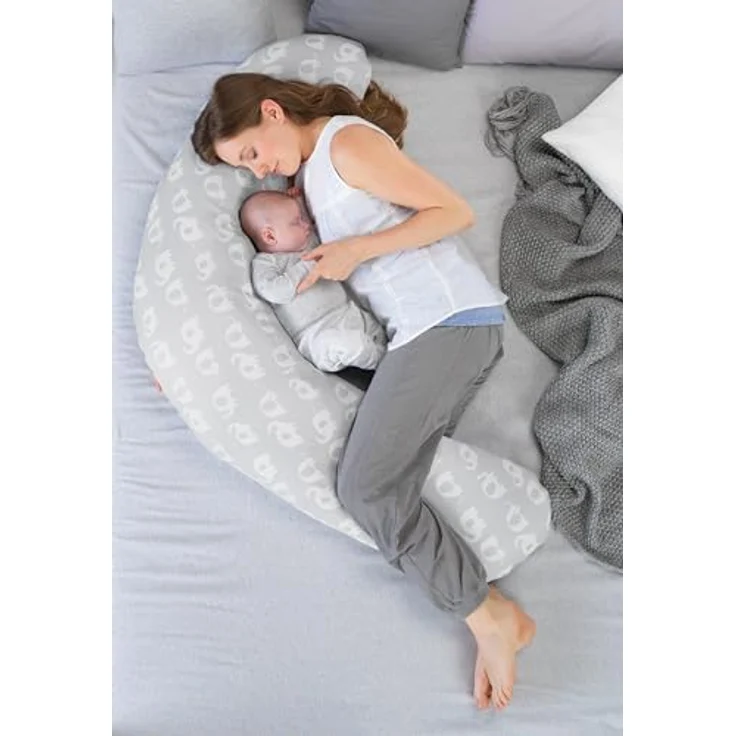 Theraline Ersatzbezug für Stillkissen Das Komfort 180 cm, Baumwollqualität mit feinem Blümchen-Motiv, waschbar und schadstoffgeprüft – Bild 3