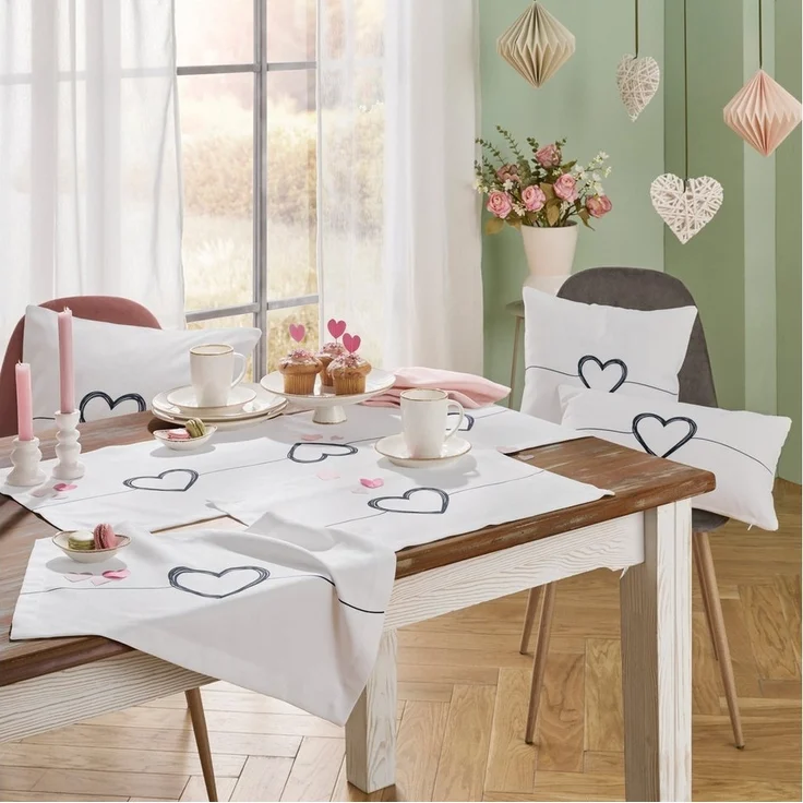 Erwin Müller Tischdecke Tischläufer "Herz", Motiv – Bild 2