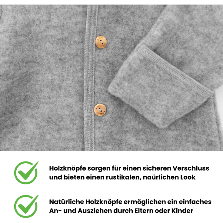 Engel Baby-Overall mit Kapuze, Holzknöpfen und Umschlag TOP – Bild 2