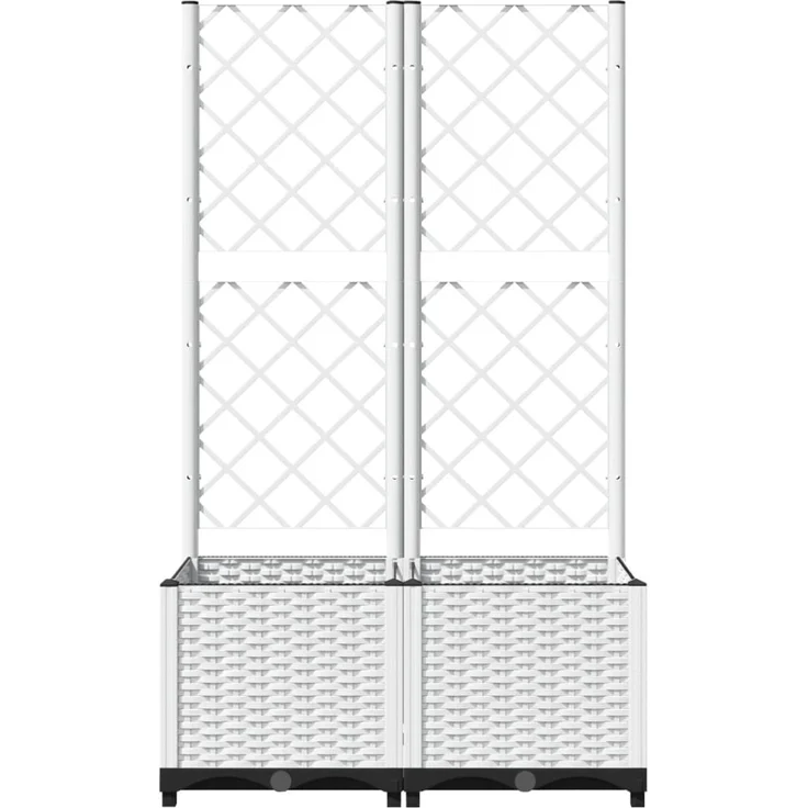 vidaXL Pflanzkübel mit Rankgitter Weiß 80x40x136 cm PP 153282 – Bild 4