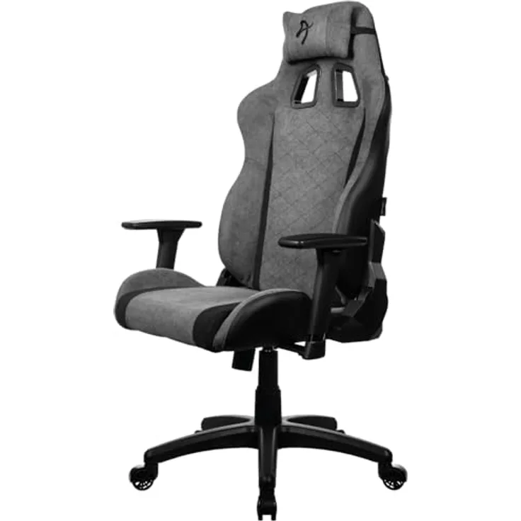 Arozzi Avanti Gaming Stuhl, Soft Fabric mit ergonomischen Armlehnen, grau