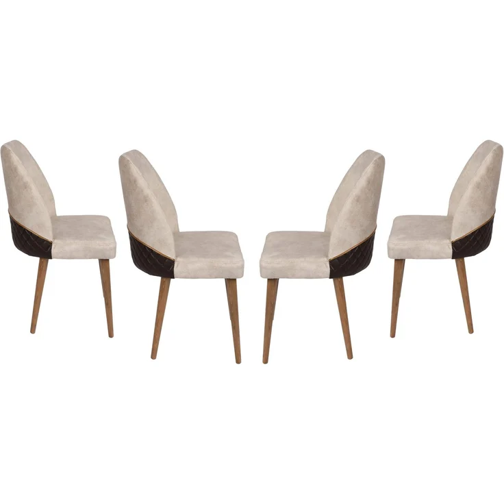 Skye Decor 'Nova 071 V4' Stuhlset (4-teilig), Creme / Walnuss, 50 x 90 x 49 cm – Bild 3