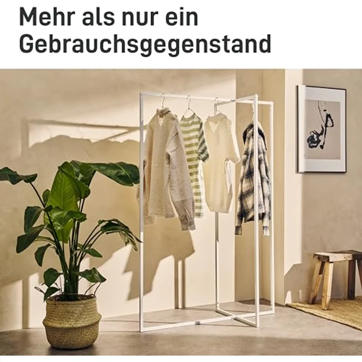 Natural Goods Berlin Kleiderständer KREUZ, Kleiderstange aus stabilem Metall, Freistehende Garderobenstange – Bild 6