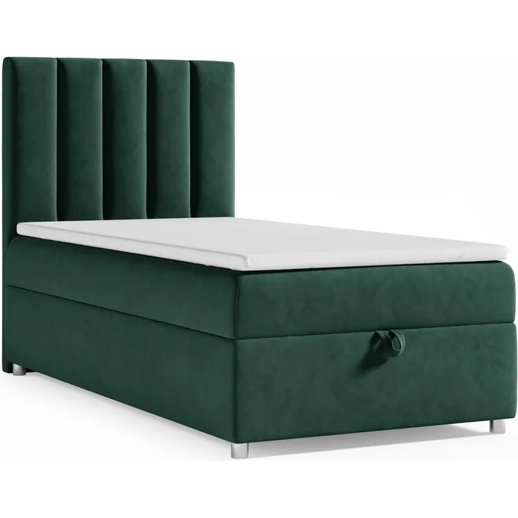 Best for Home Boxspringbett K10 SINGLE mit Bettkasten mit Lieferung, Aufbau & Entsorgung (Grun 80x200)