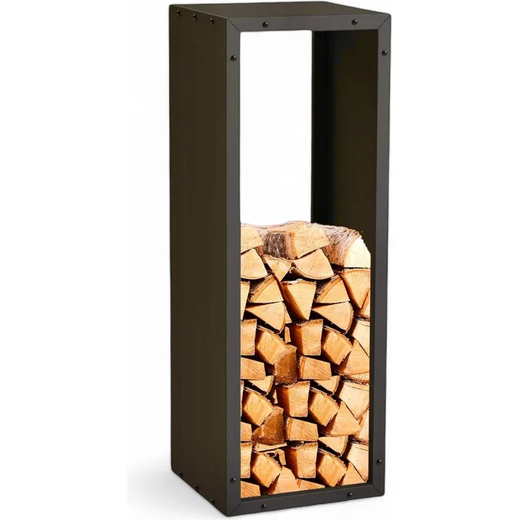 DanDiBo Kaminholzregal Innen Metall Schwarz 96600 Brennholzregal Holzaufbewahrung Kaminholzständer Feuerholzregal
