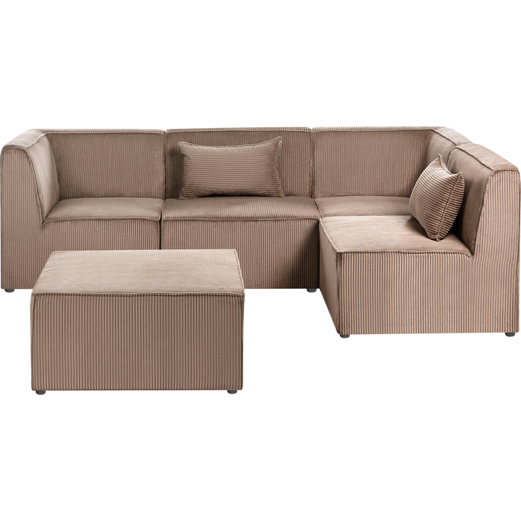 Modul Ecksofa 4-Sitzer LEMVIG Cord Sandbeige linksseitig – Bild 4