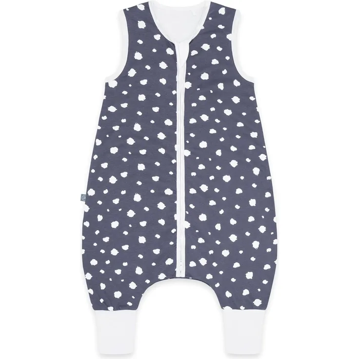 emma & noah Baby Schlafsack mit Füßen 1.0 TOG, Ganzjahres Schlafsack mit Beinen für den Frühling, Sommer und Herbst, 100% Bio-Baumwolle, Oeko-TEX Zertifiziert (Punkte Blau, 100 cm)