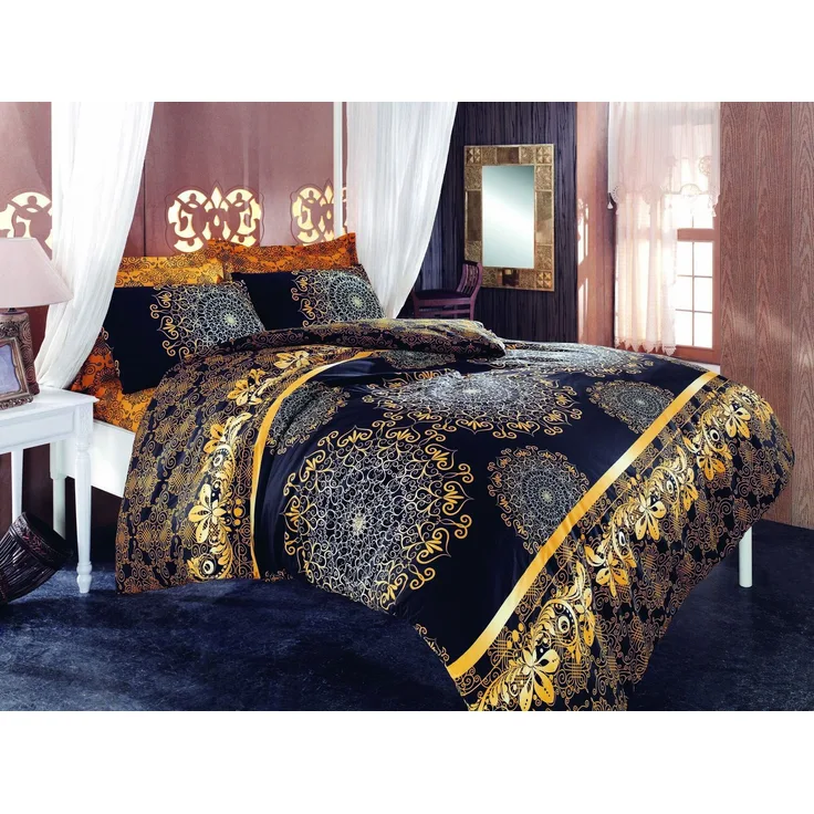 L'essentiel Maison 'Osmanlı - Yellow' Einzelbettbezug-Set (DE), Schwarz/Gelb