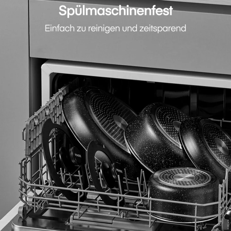 FOHERE Topf-Set Topf- und Topfset, 8-teilig, mit 2 abnehmbaren Griffen, 2 Deckeln, (Set, 8-tlg) – Bild 4