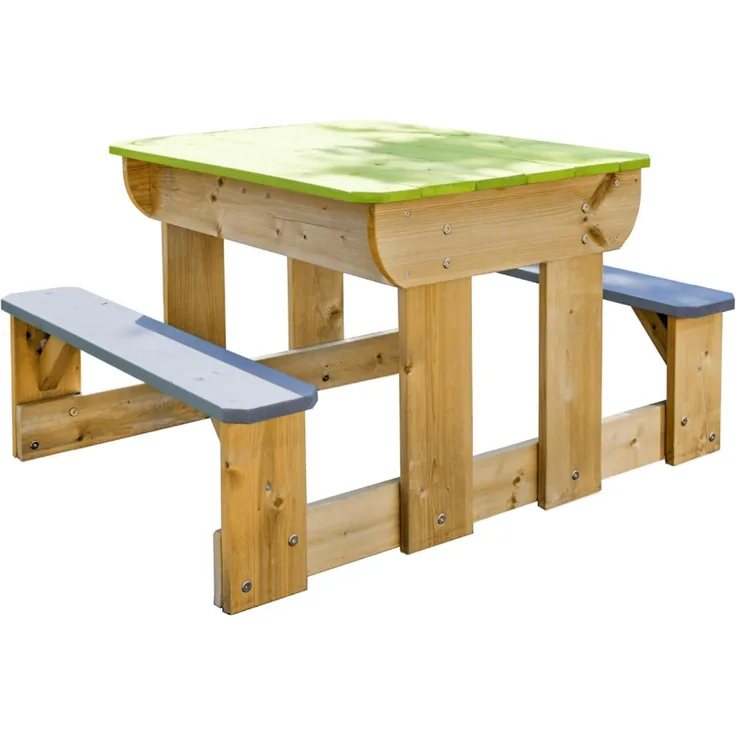 Wendi Toys 'Esel' Kindersitzgruppe & Matschtisch, Kiefernholz natur / grün, 100 x 80 x 53 cm