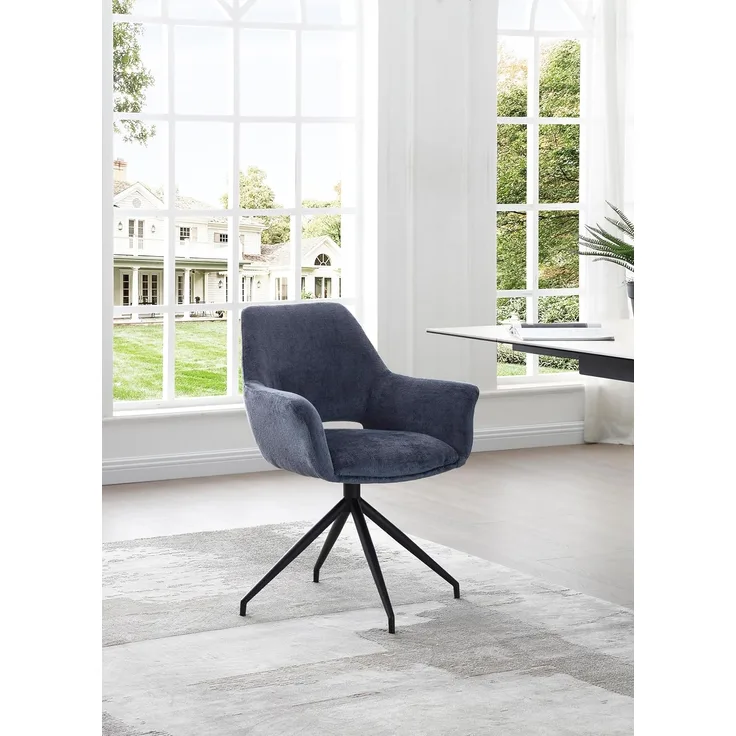 BISLEY Easy Meet G, Drehbarer Besucherstuhl, Schwarz pulverbeschichtetes Sterngestel, Mit Kunststoffgleitern, Farbe: 739 oxfordblau