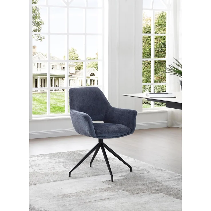 BISLEY Easy Meet G, Drehbarer Besucherstuhl, Schwarz pulverbeschichtetes Sterngestel, Mit Kunststoffgleitern, Farbe: 739 oxfordblau
