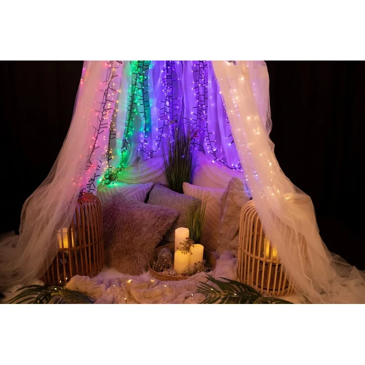 Idena 31109 - LED Lichterkette mit 800 LEDs in Bunt, für Außen & Innen, NewTec mit 8 Stunden Timer Funktion & Dimmer, inkl. Netzteil, ca. 17,8 m lang, Wohnzimmer, Partys, Weihnachten, Hochzeit – Bild 6