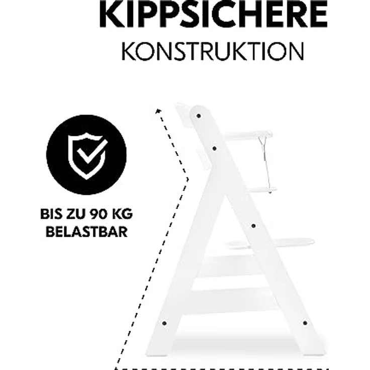 Hauck 'Alpha+' Treppenhochstuhl, weiß, ab 6 Monaten, mitwachsend, höhenverstellbar, bis 90 kg belastbar – Bild 5