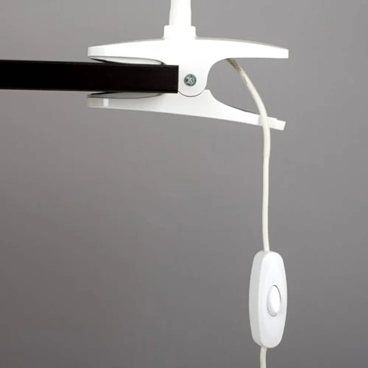 Lindby Klemmleuchte "Baris", Metall, weiß, 44 cm Höhe, LED, 3000K, mit Schalter – Bild 6