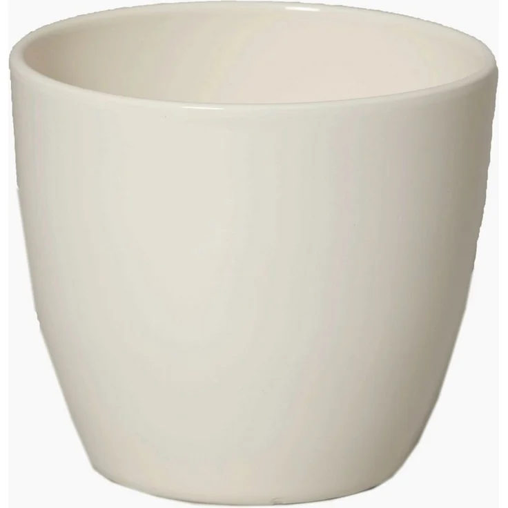 INNA-Glas Blumentopf Keramik Pflanztopf, Ø12cm, 9,8cm, Creme – Bild 2