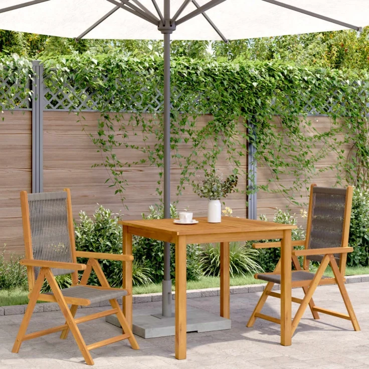 vidaXL Gartenstühle 2 Stk. Grau Massivholz Akazie und Polypropylen 367655 – Bild 4