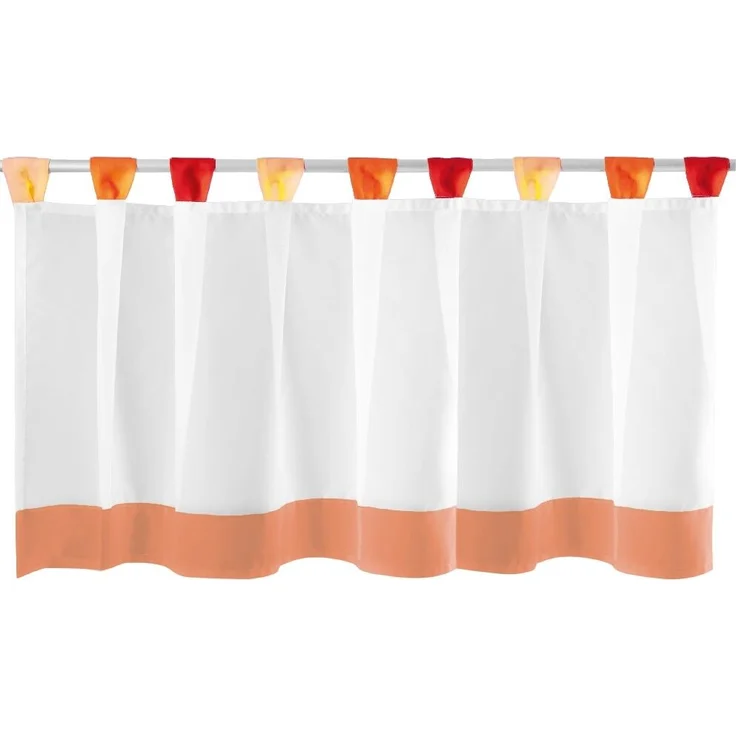 Bistrogardine mit Schlaufen ca. 150x45 cm Auswahl: orange - rot – Bild 1