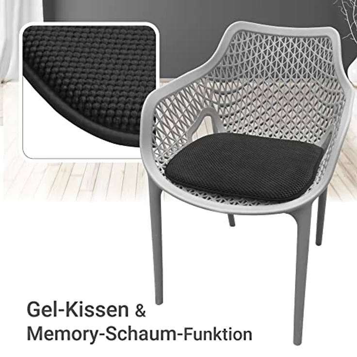 TRISENS Stuhlkissen Nika, Gel-Kissen Set 40x40 - Stuhlkissen mit modernem Memory-Schaumstoff – Bild 5