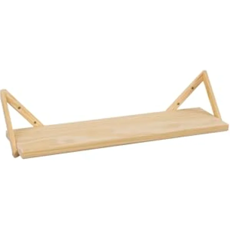 Astigarraga Kit Line Wandregal und 2 dreieckige Halterungen, 15 x 62 x 18 cm, massives Kiefernholz