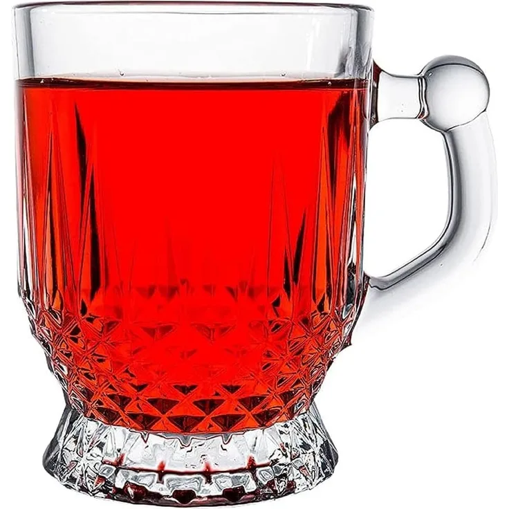 6er Set Pasabahce Coffee Kaffee Trinkgläser Gläser Teegläser Klassik für Tee & Kaffee mit Henkel Griff
