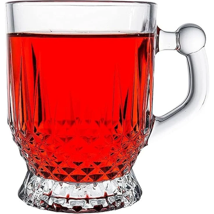 6er Set Pasabahce Coffee Kaffee Trinkgläser Gläser Teegläser Klassik für Tee & Kaffee mit Henkel Griff – Bild 1