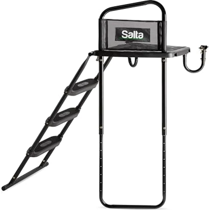 Salta Plattform für Trampolins, stabile Konstruktion für sicheres Aufsteigen, Höhe 83 cm - 93 cm – Bild 1