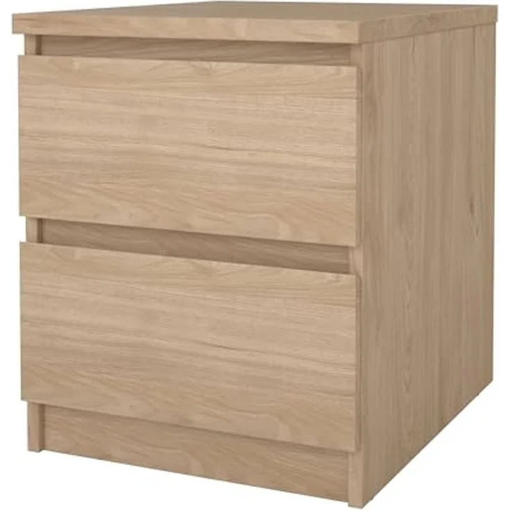 Dmora - Nachttisch Garance, Niedrige Kommode, Tisch, Multifunktionaler Nachttisch, 50x40 h50 cm, helle Eiche – Bild 4