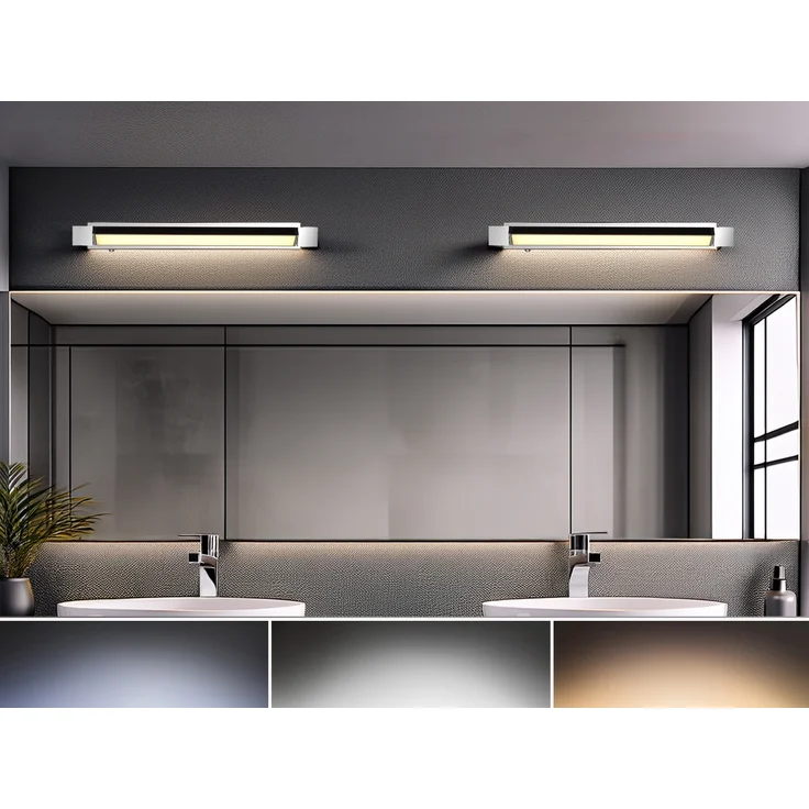 2er SET dimmbare LED Bad Spiegelleuchten schwenkbar, Chrom Breite 50cm – Bild 6