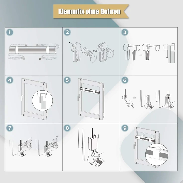 Plisseerollo ohne Bohren Klemmfix 80x120 cm(BxH) Grün Jalousie Sonnenschutz Easyfix Faltrollo Lichtdurchlässig Rollo für Fenster & Tür – Bild 9
